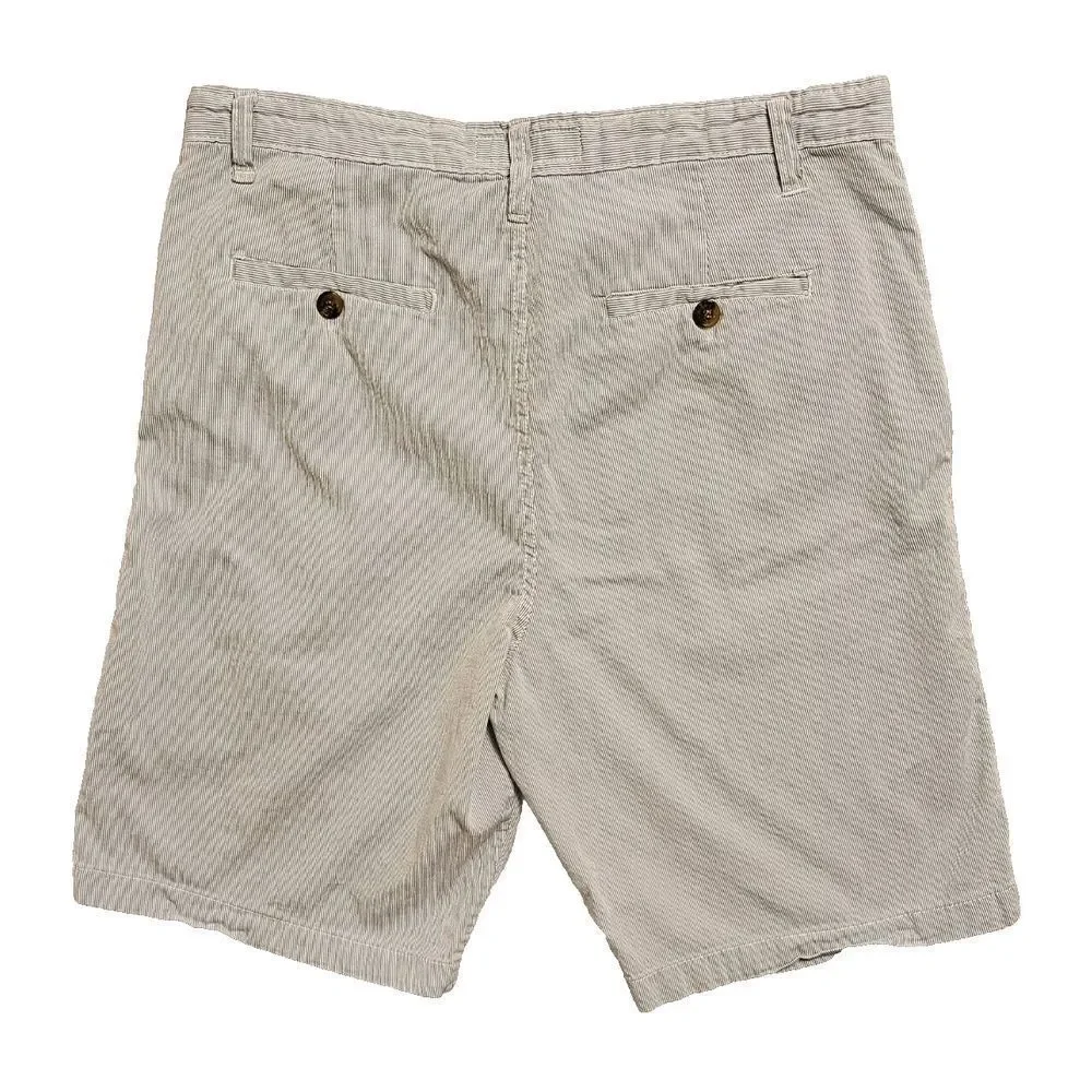 Paper Denim Co Seersucker Chino Shorts Cotton White Blue Striped‎ 37* (*Tag 36)